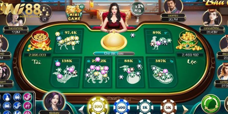 Các phiên bản của game Bầu cua hiện có tại WI88 