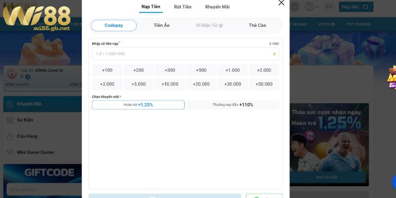 Hướng dẫn nạp - rút tiền tại WI88 nhanh chóng trong 1 phút